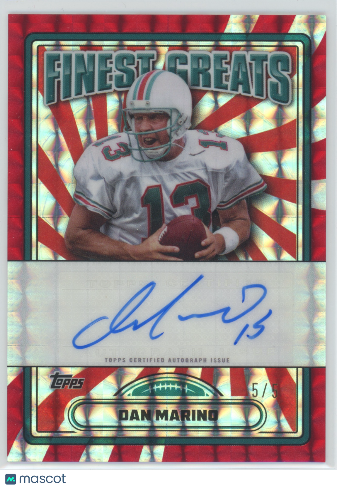 2024 Topps Finest Finest Greats Dan Marino #FG-DM 5/5