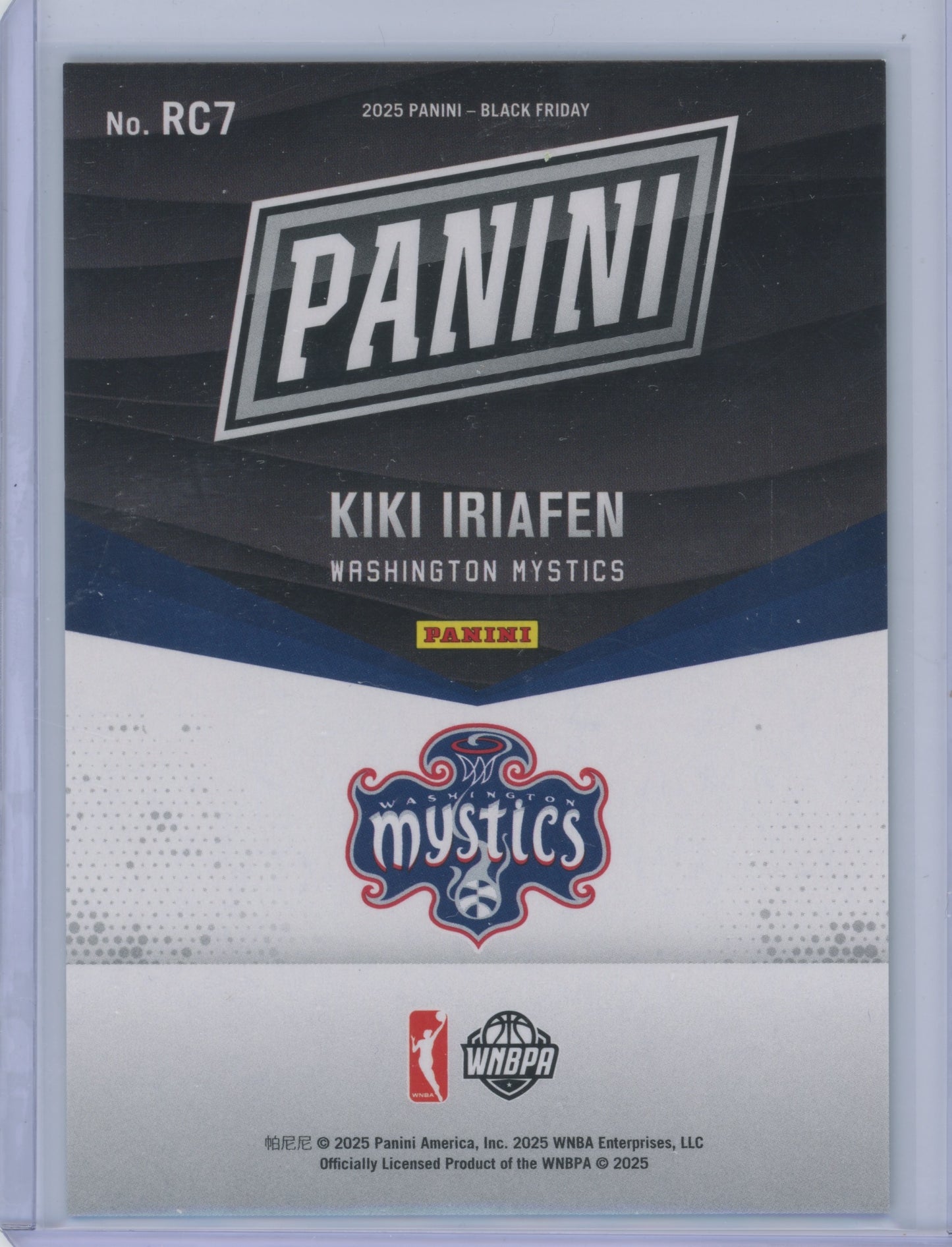 2025 Panini Black Friday Kiki Iriafen #RC7 71/99 RC