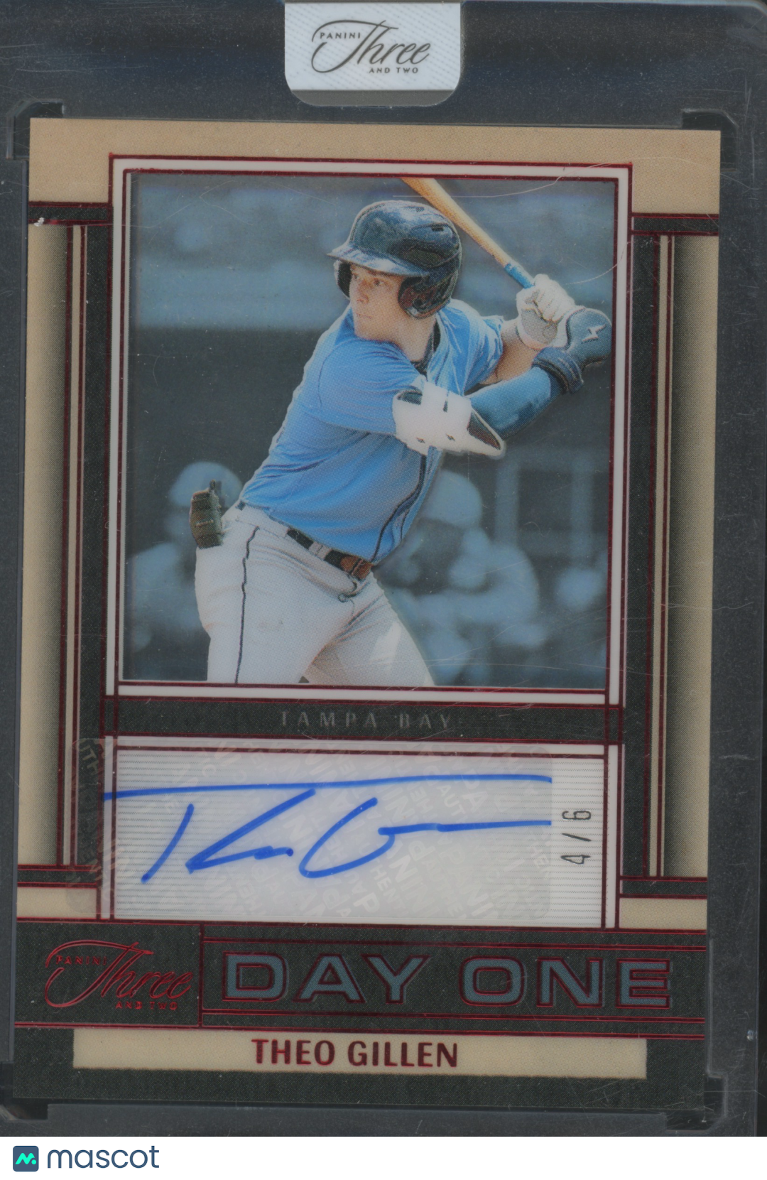 2025 Panini Three and Two Baseball Theo Gillen #DOA-TGN Day One Auto 4/6