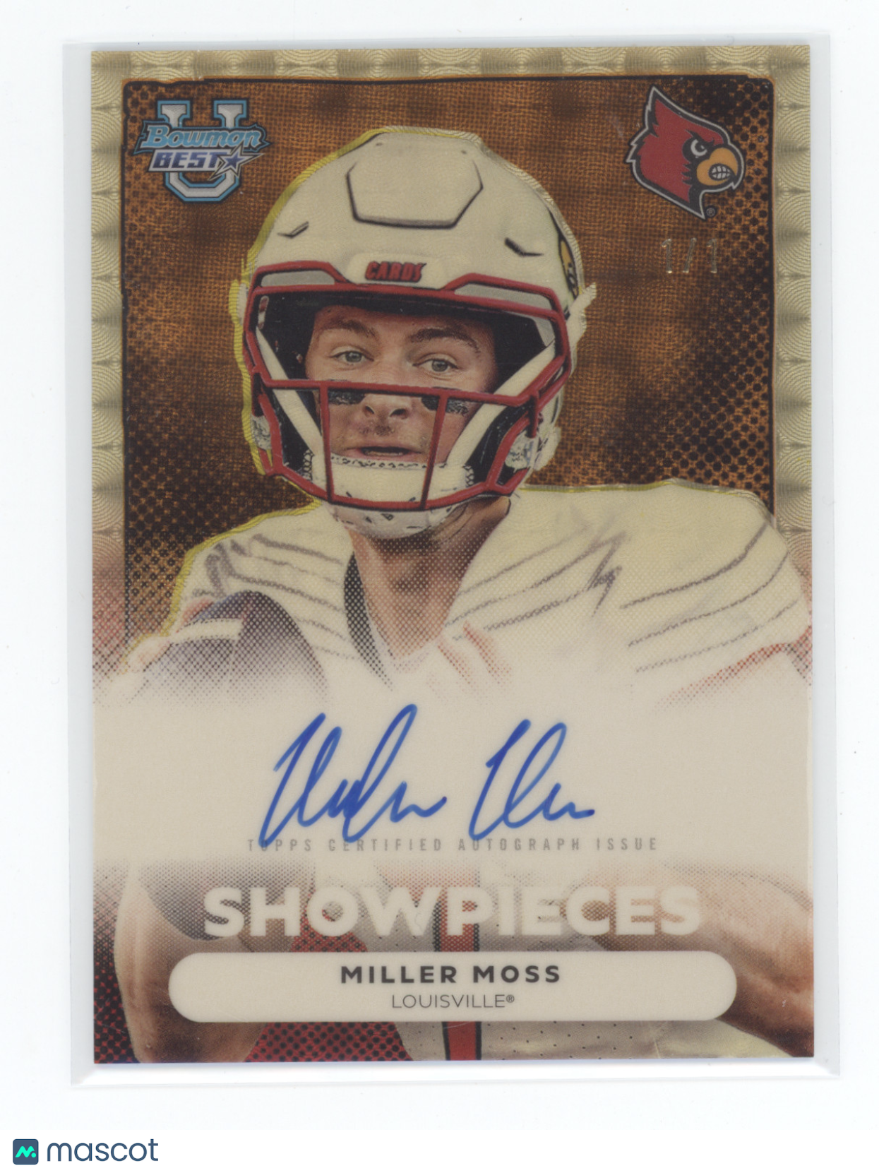 2025 Bowman Best U. Showpieces Miller Moss #BSA-MM Superfractor Autograph 1 of 1