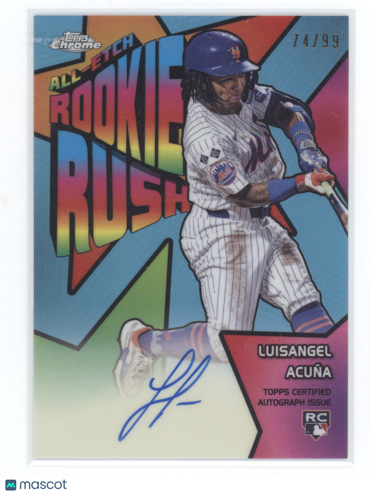 2025 Topps Chrome All-Etch Rookie Rush Auto Luisangel Acuña #CAER-LA RC 74/99