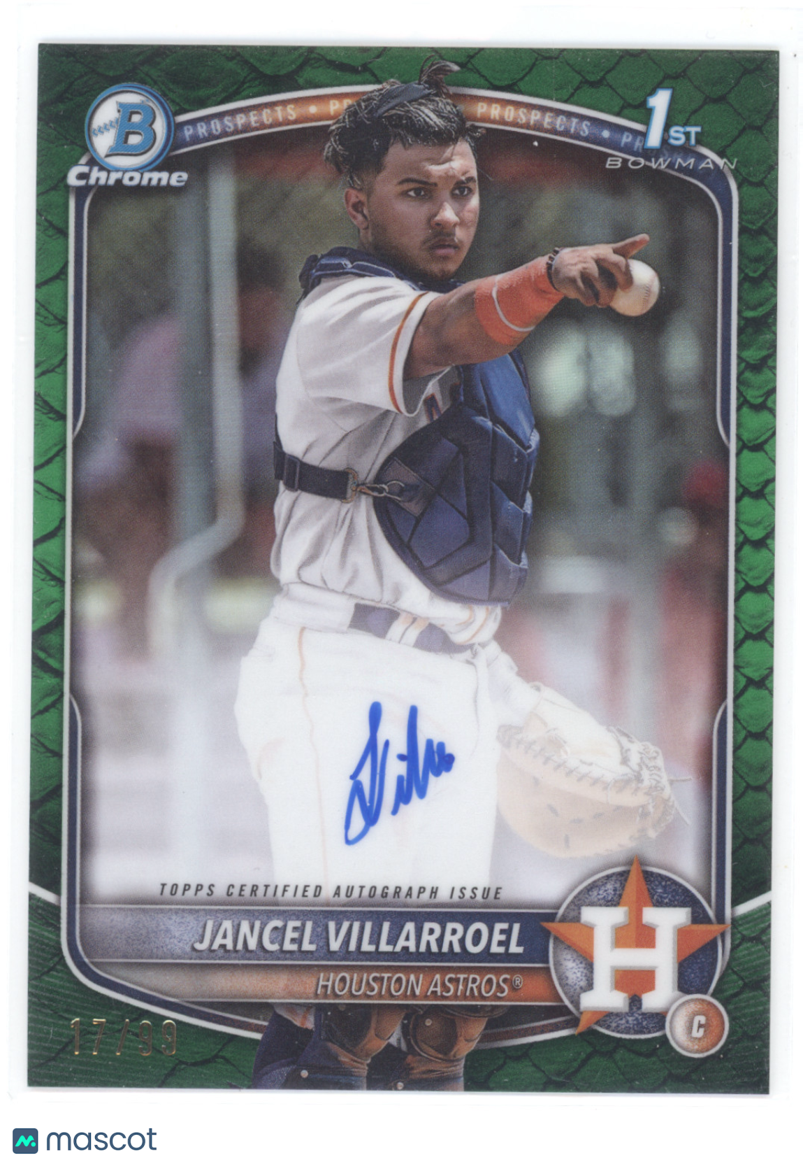 2025 Bowman Chrome Prospect Autographs Jancel Villarroel #CPA-JV Green 17/90