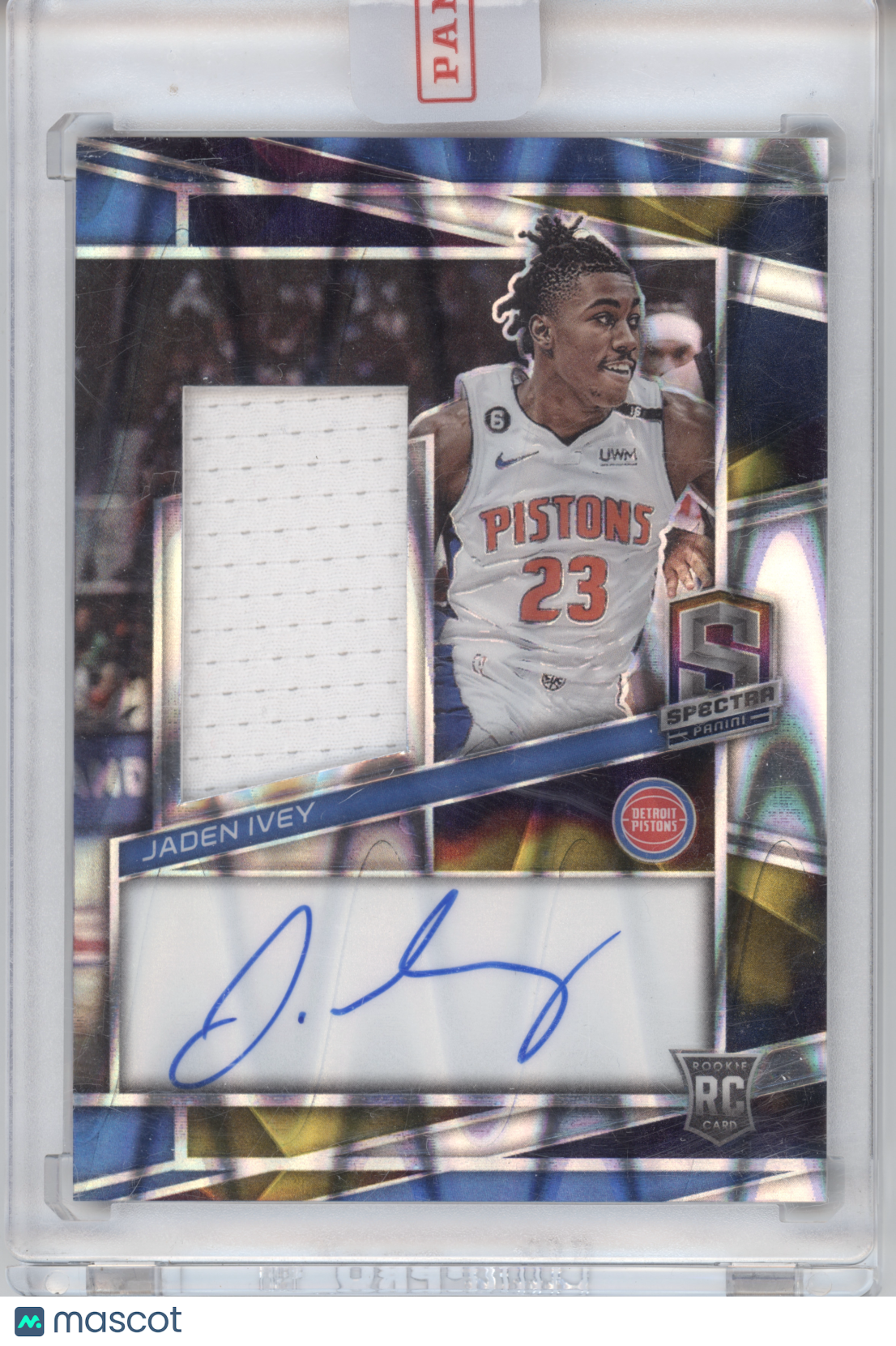2022 Panini Spectra Jaden Ivey #214 Jersey Auto Supernova 31/75 RC