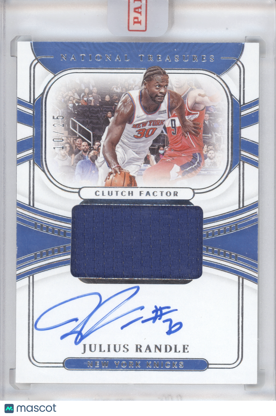 2021 Panini National Treasures Julius Randle #CF-JRA Clutch Factor Auto 10/25