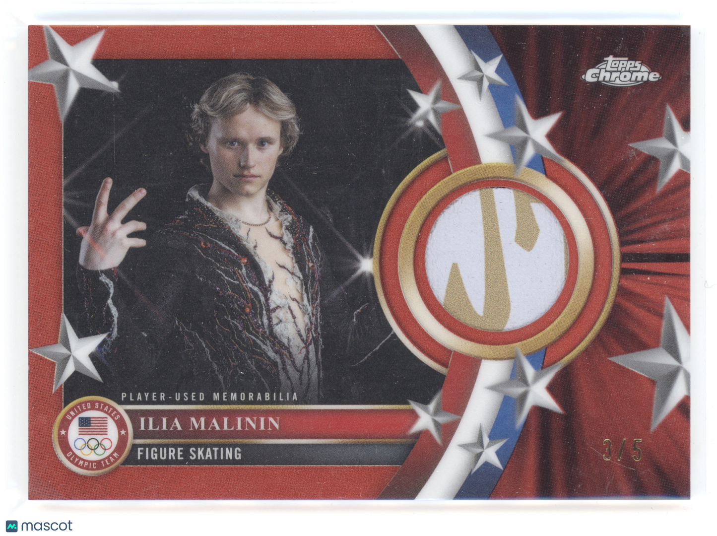 2026 Topps Chrome U.S. Olympic Hopefuls Ilia Malinin #USM-IM Red Refractor 3/5