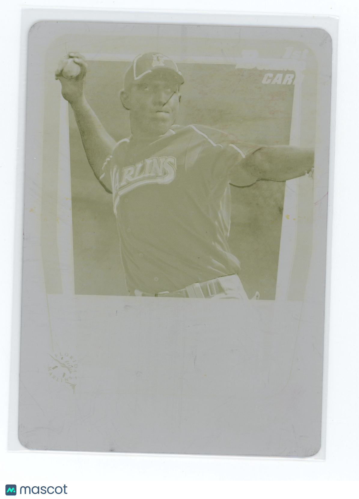 2011 Bowman Baseball Marcell Ozuna #BP36 Yellow Printing Plate 1 of 1