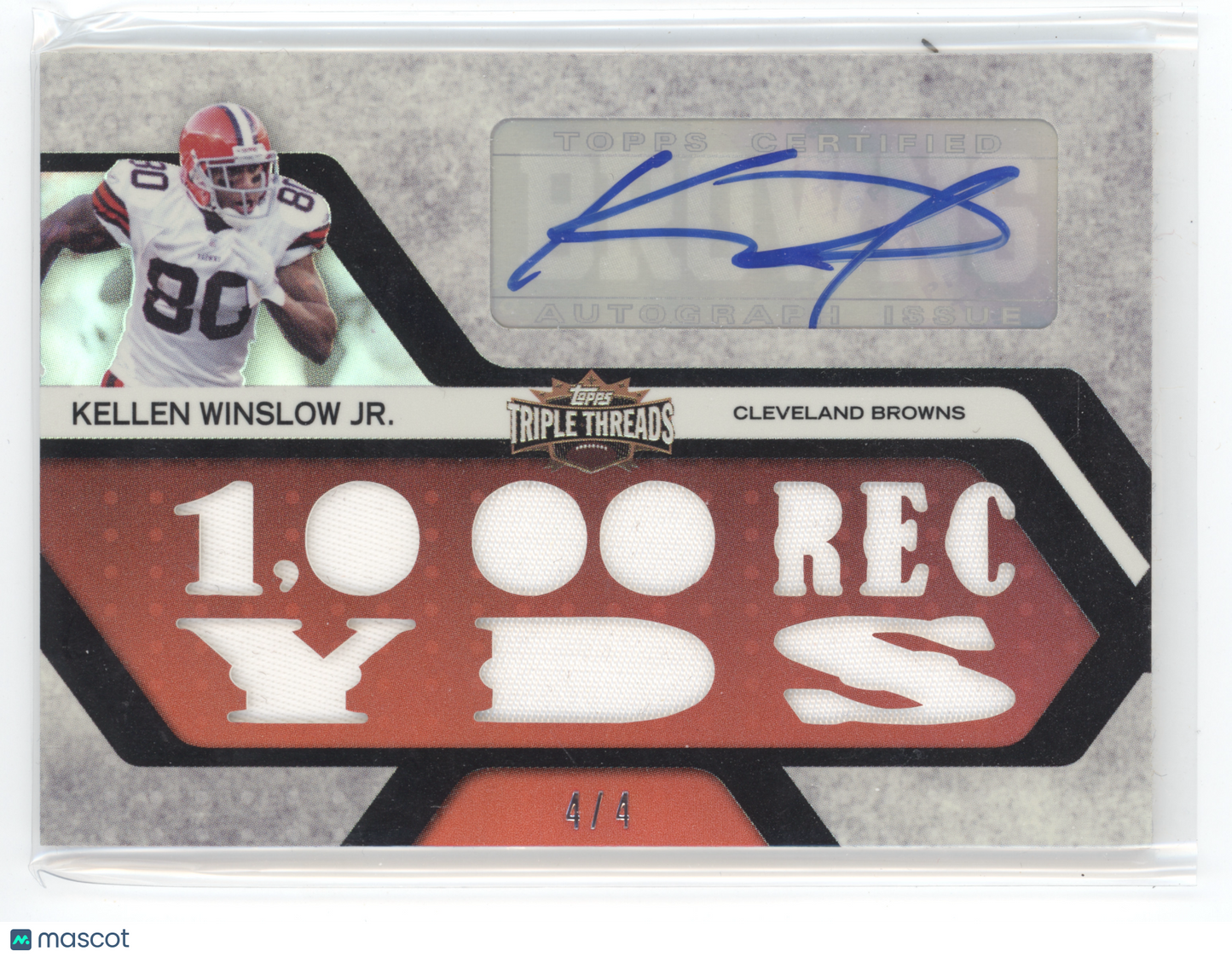 2008 Topps Triple Threads Kellen Winslow Jr. #TTRA-179 4/4 Memorabilia