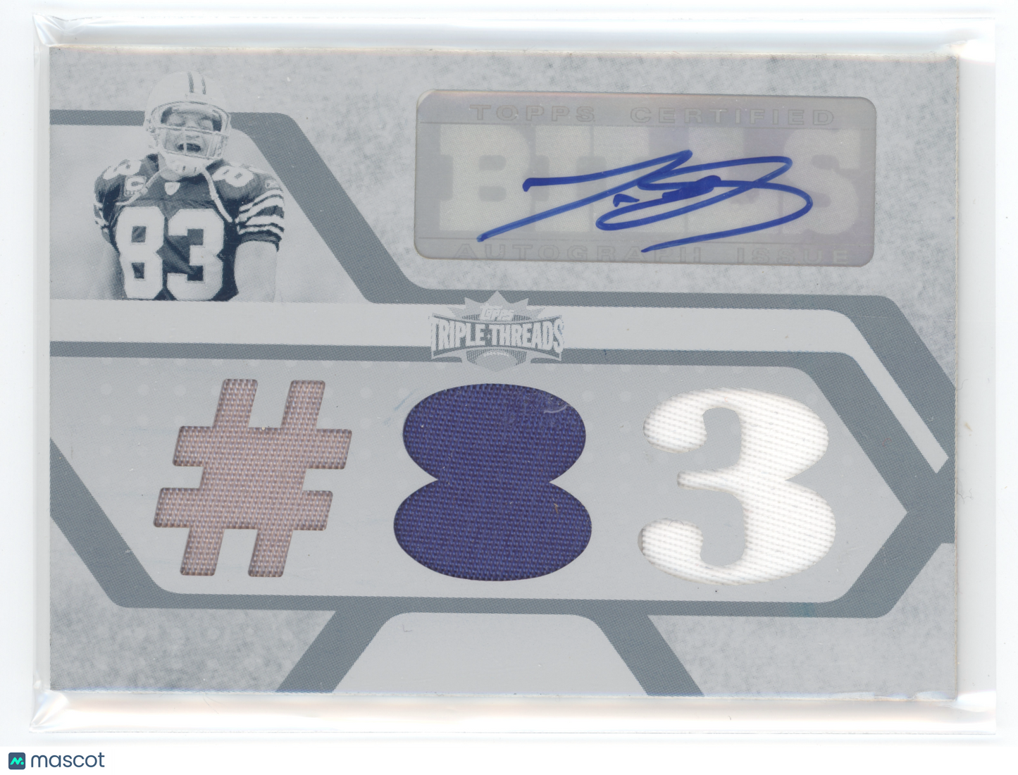 2008 Topps Triple Threads Lee Evans #TTRA131 Auto 1/1 White Whale Printing Plate