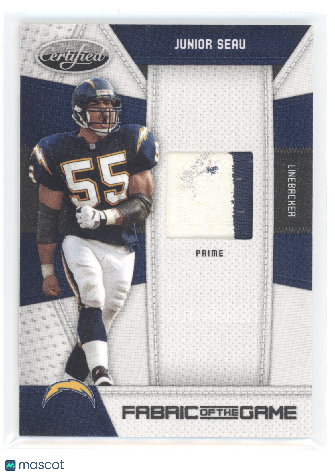 2010 Panini Certified Fabric of the Game Junior Seau #90 Prime 39/50