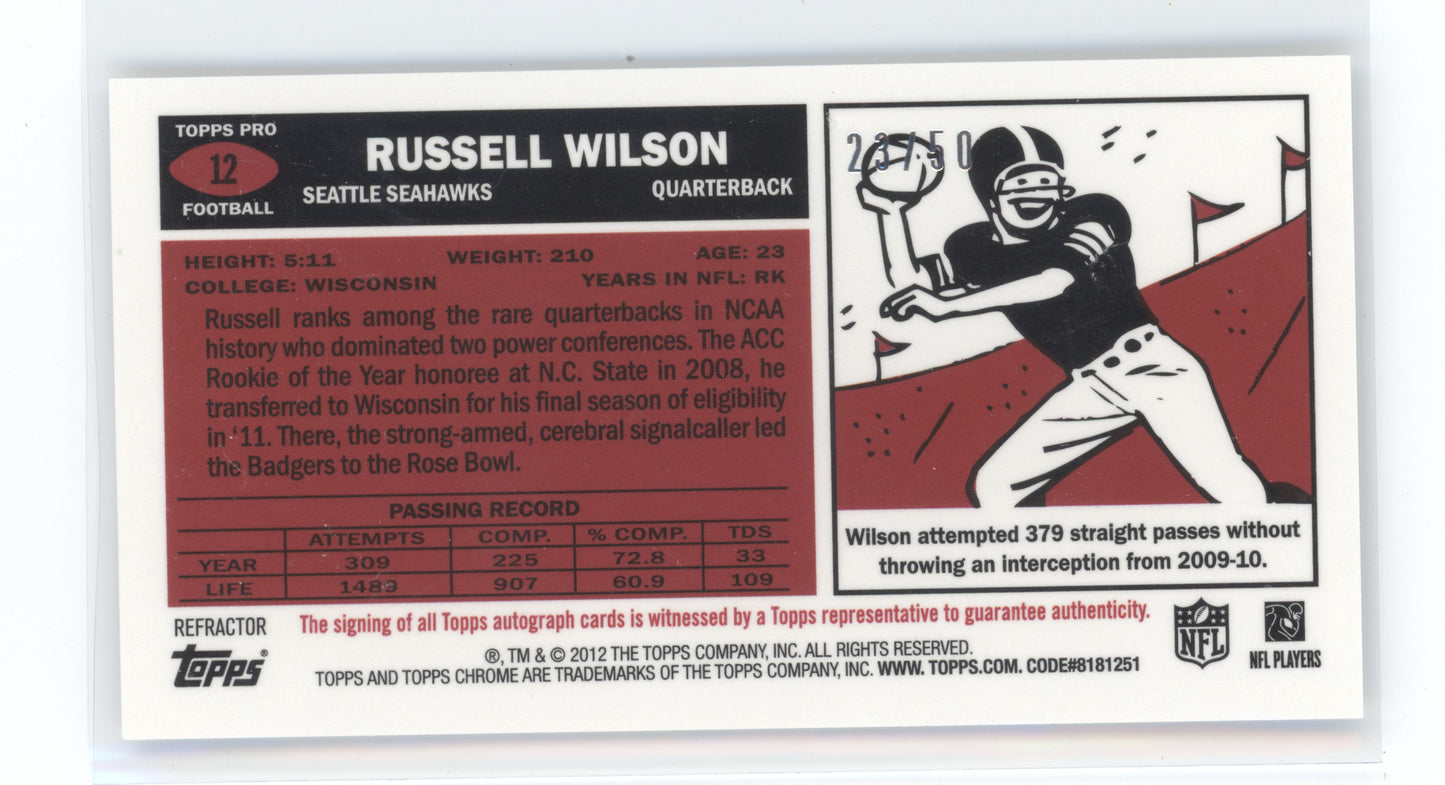 2012 Topps Chrome Russell Wilson #12 Refractor