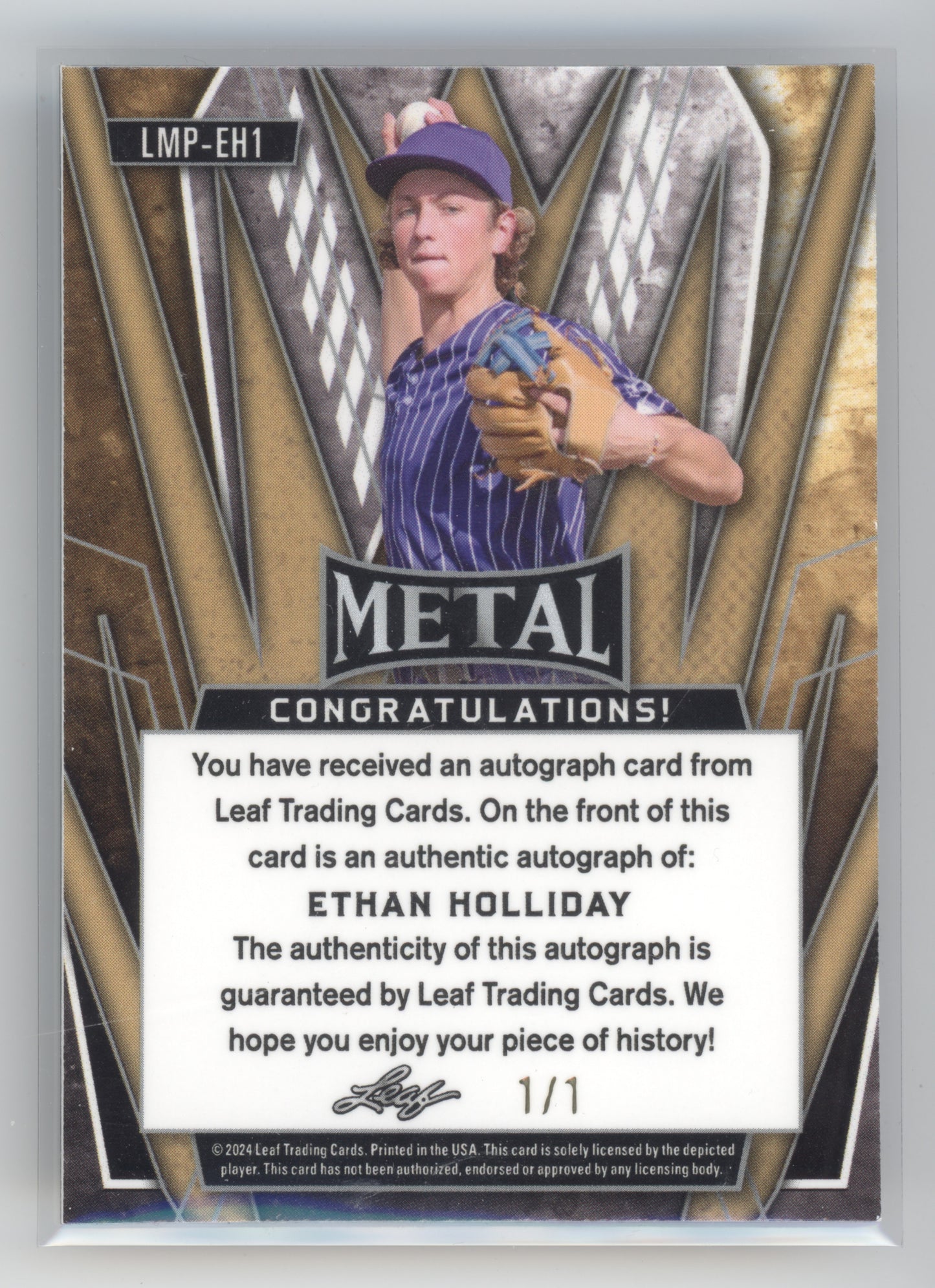 2024 Leaf Metal 2024 Preview Ethan Holliday #LMP-EH1 Auto 1 of 1