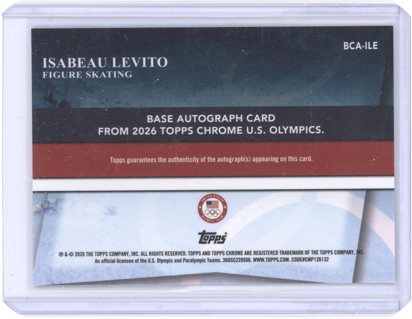 2026 Topps Chrome U.S. Olympics Isabeau Levito #BCA-ILE Orange Autograph 02/25