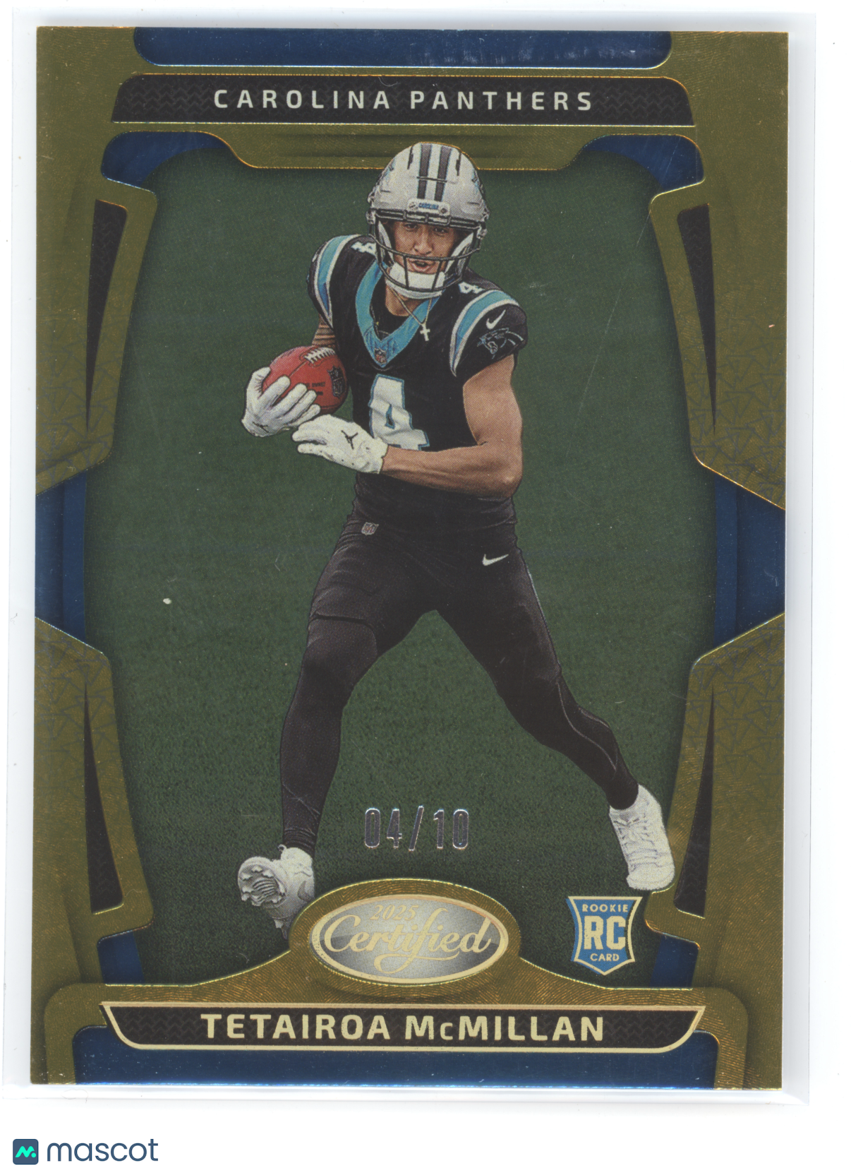 2025 Panini Certified Football Tetairoa McMillan #160 Gold RC 04/10