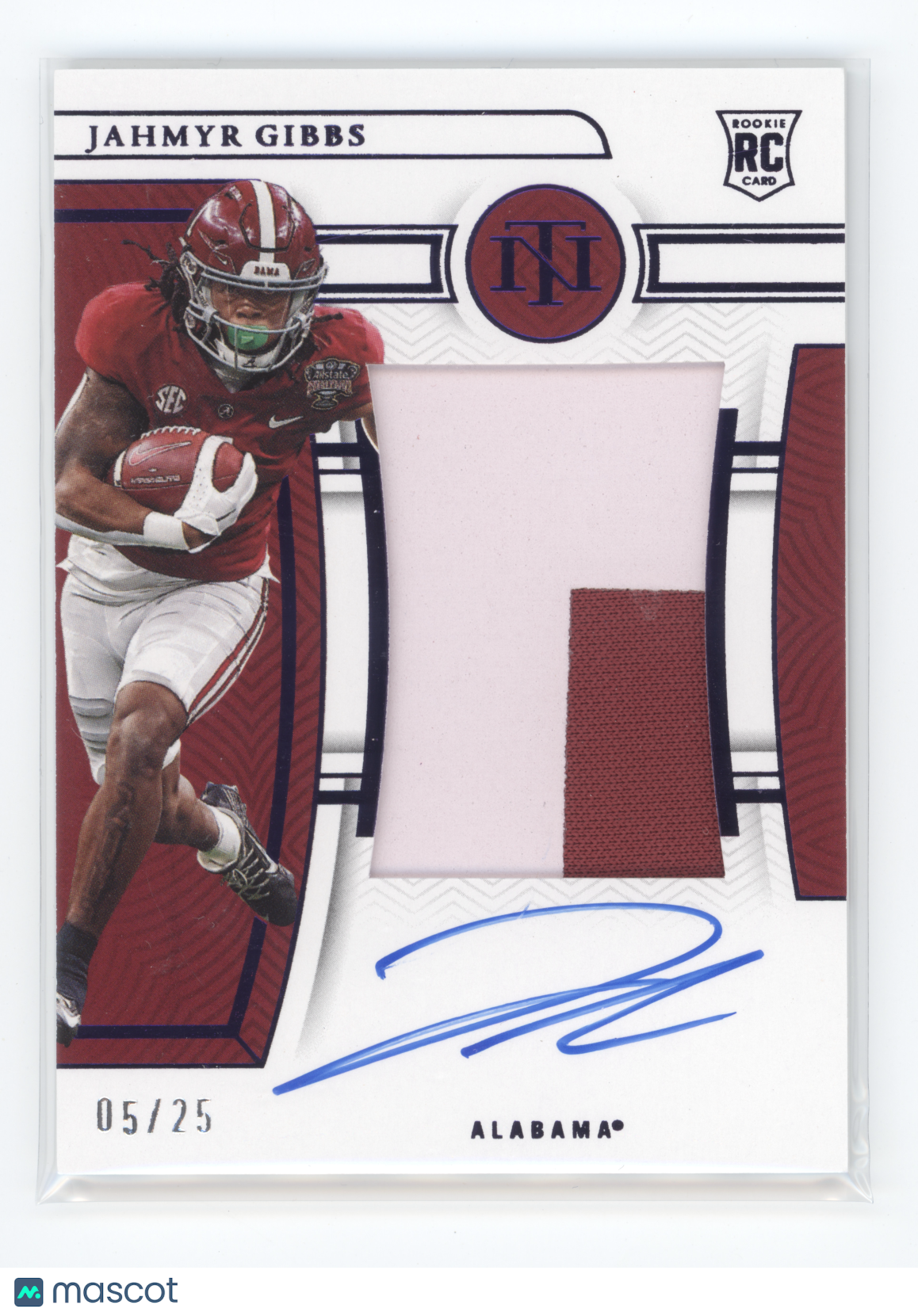 2023 Panini National Treasures Jahmyr Gibbs #CMS-JAG Patch Autograph 05/25 RC