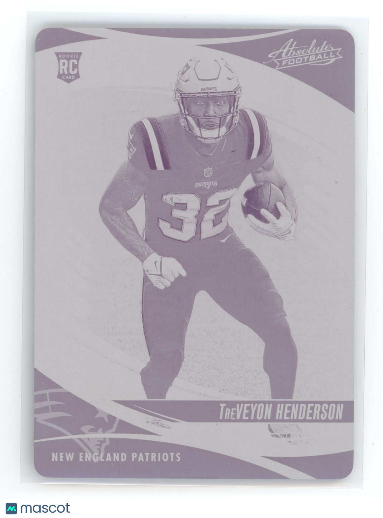 2025 Panini Absolute Football TreVeyon Henderson #188 Printing Plate 1 of 1 RC