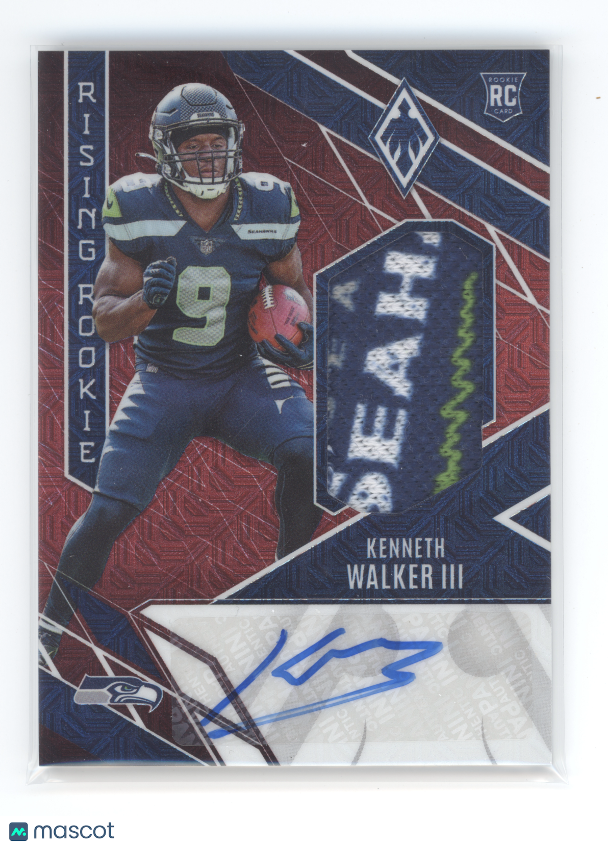 2022 Panini Phoenix Rising Rookie Material Sigs Kenneth Walker III Red 25/25 RC