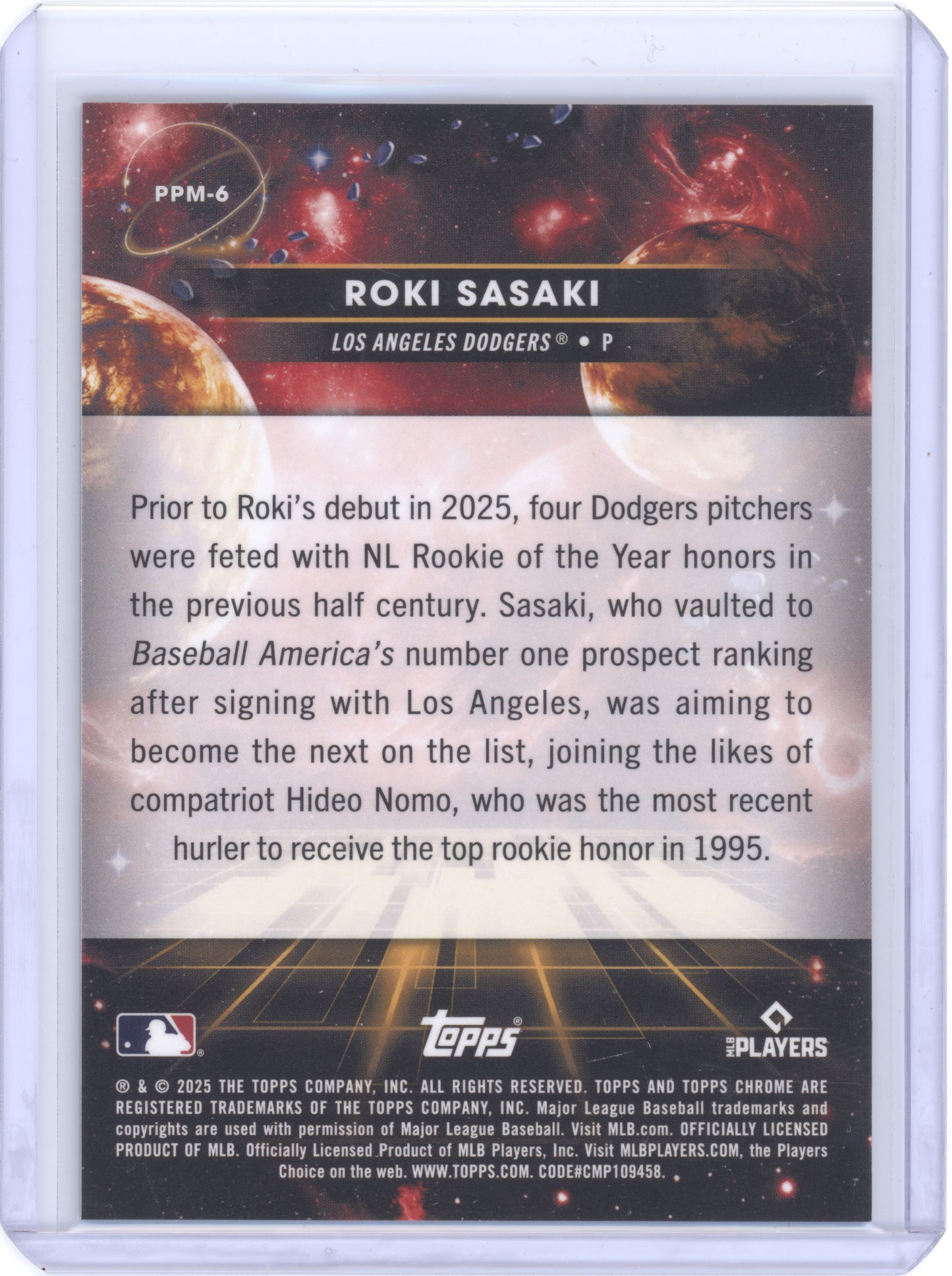2025 Topps Cosmic Chrome Planetary Pursuit Roki Sasaki #PPM-6 Mercury RC