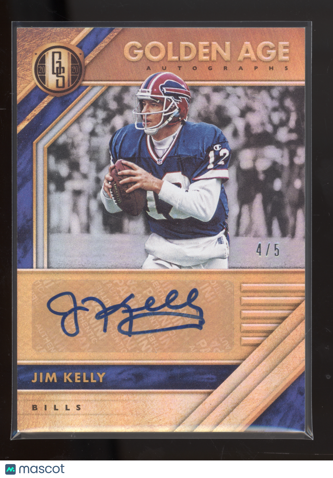 2020 Panini Gold Standard Jim Kelly #4 Golden Age Autograph 4/5