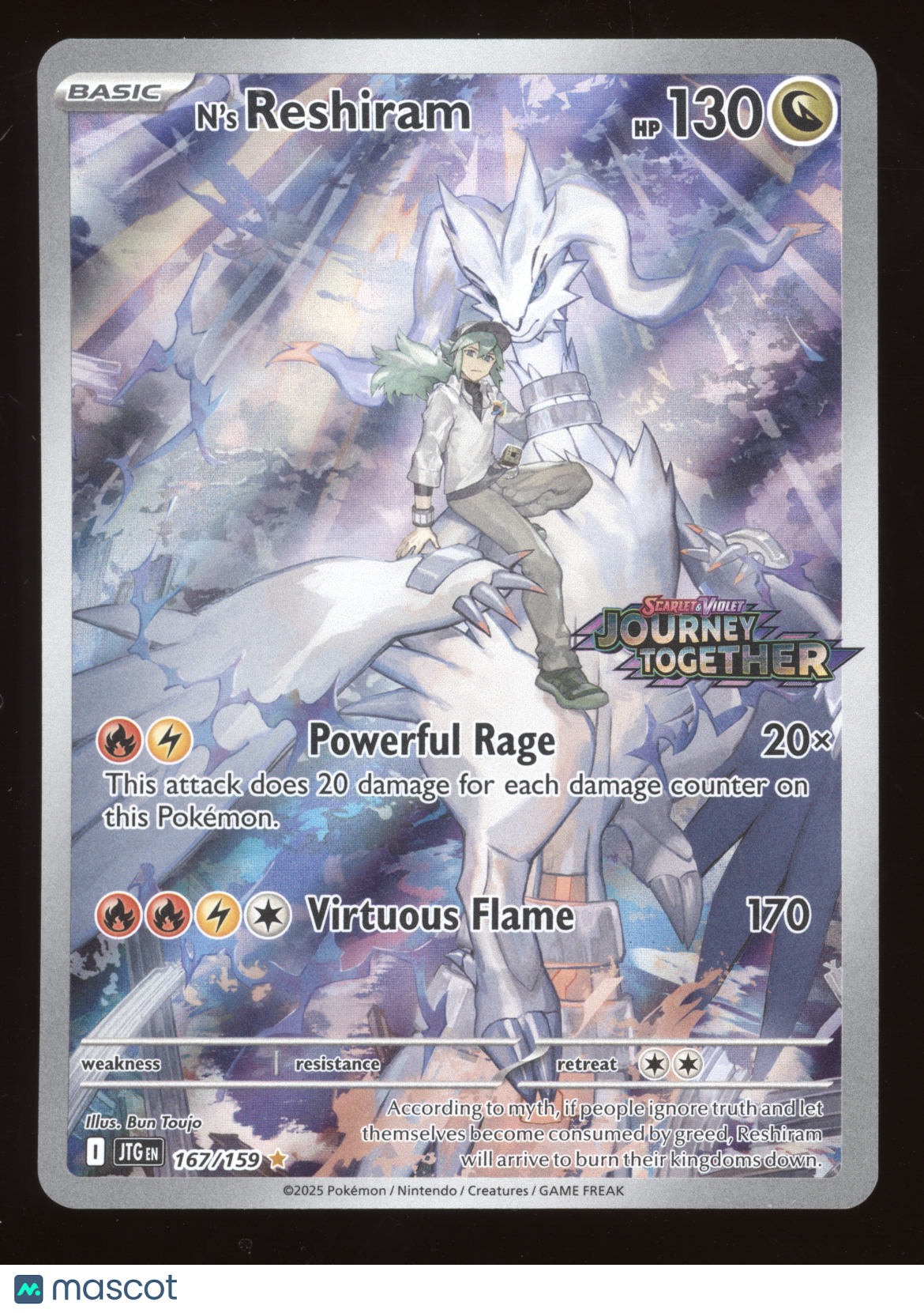 2025 Pokemon S&V Journey Together N'S Reshiram Secret Rare #167/159