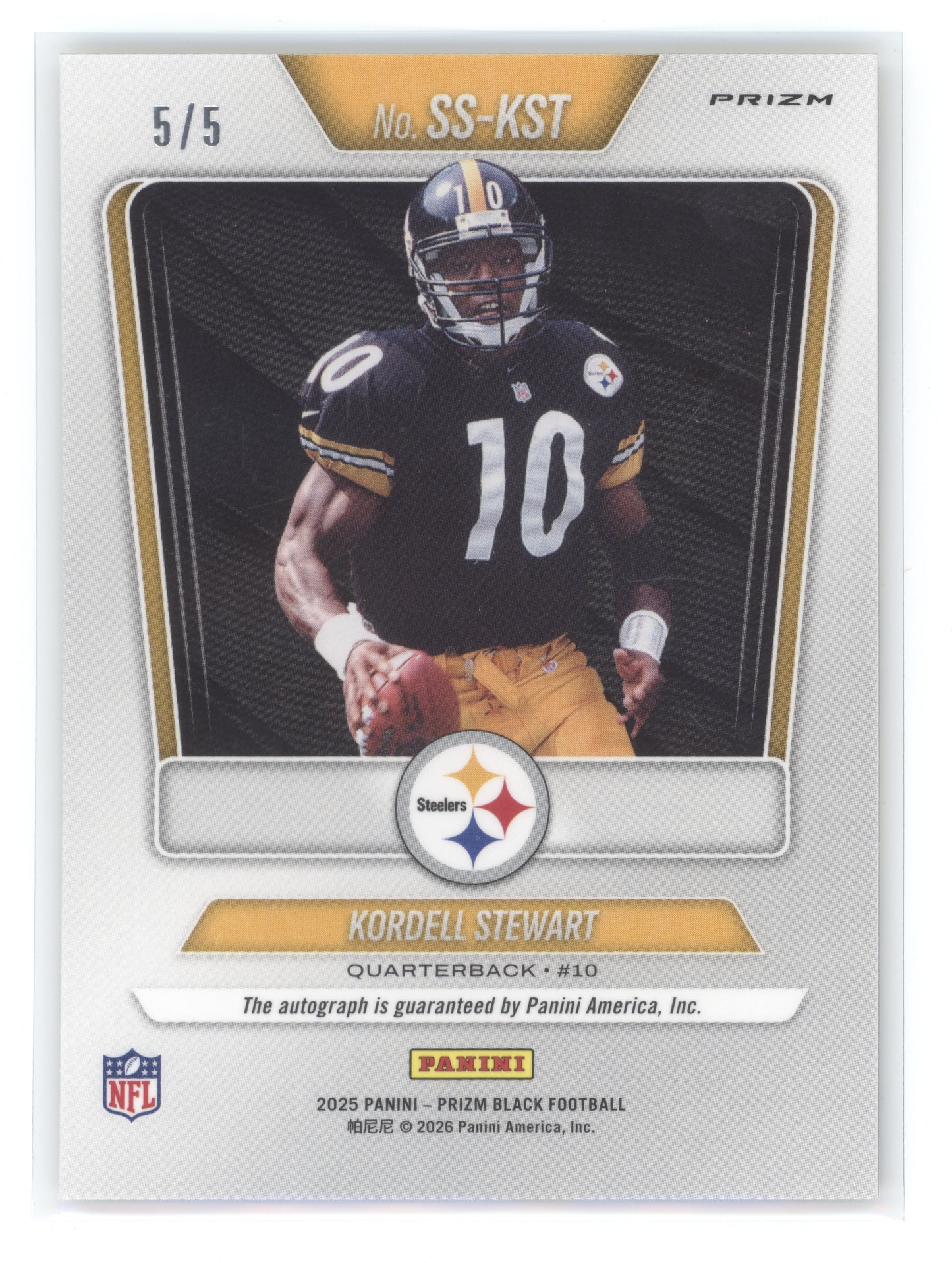 2025 Panini Prizm Black Sensational Signatures Kordell Stewart Gold Vinyl 5/5