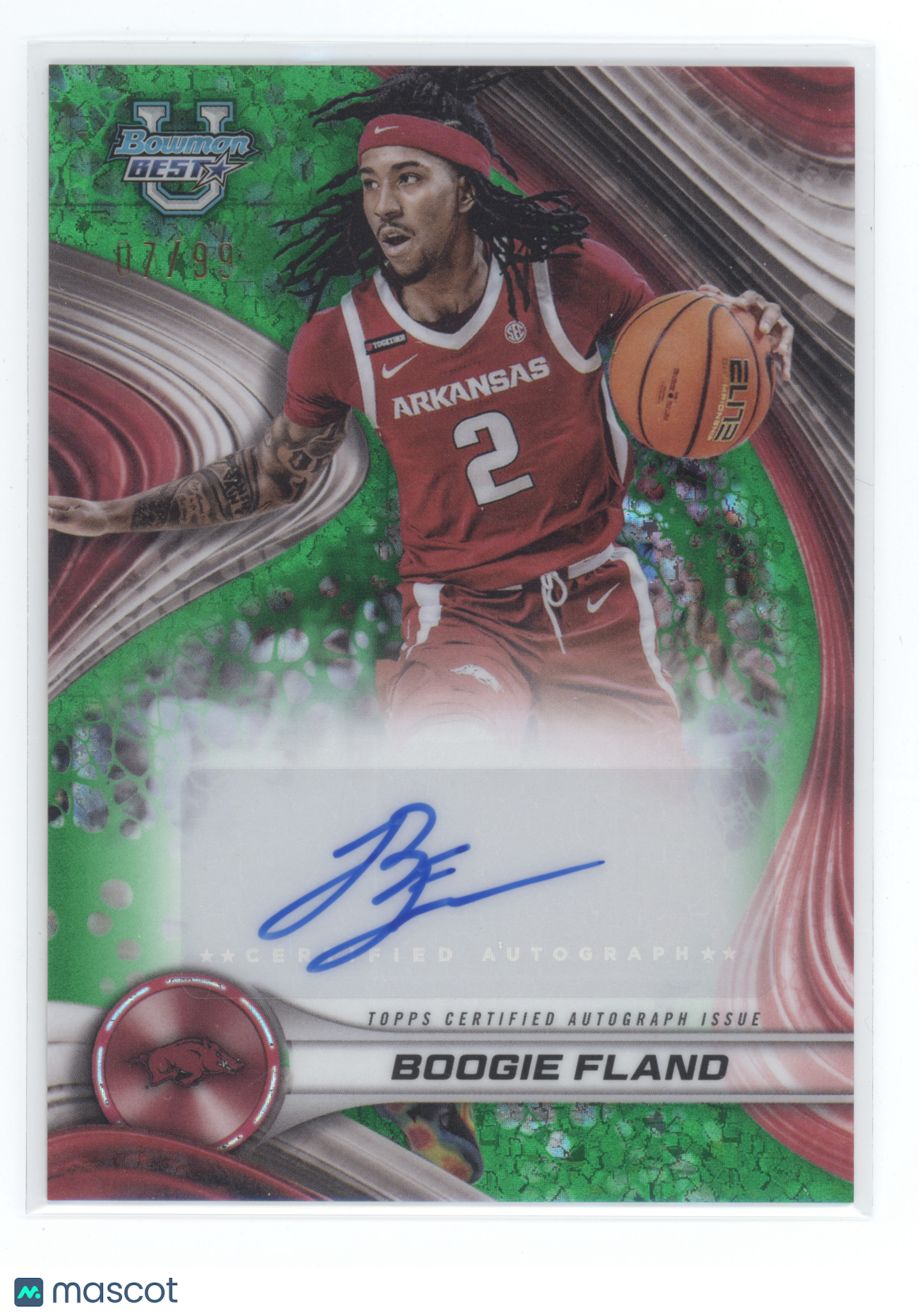 2024 Bowman University Best Basketball Boogie Fland #B24-BF Green Auto