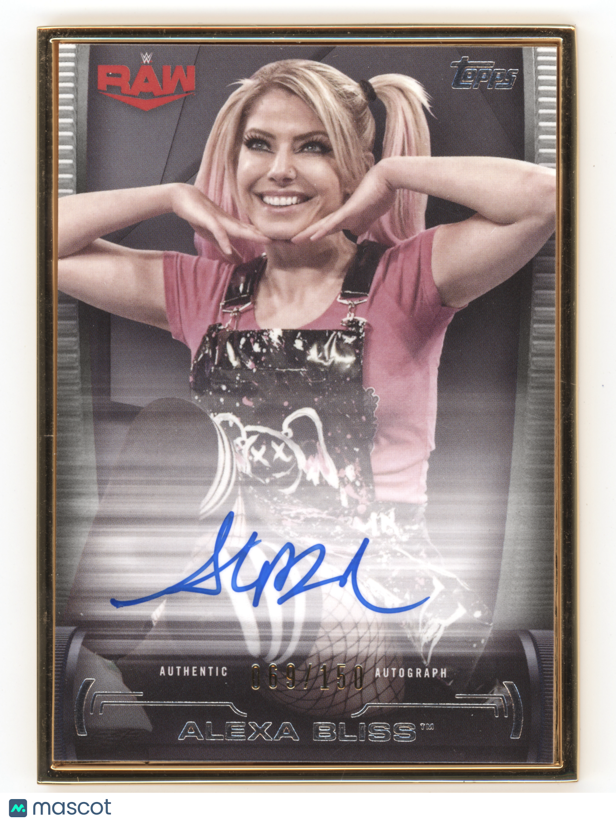 2021 Topps WWE Undisputed Alexa Bliss #FR-AB Gold Frame Autograph 069/150