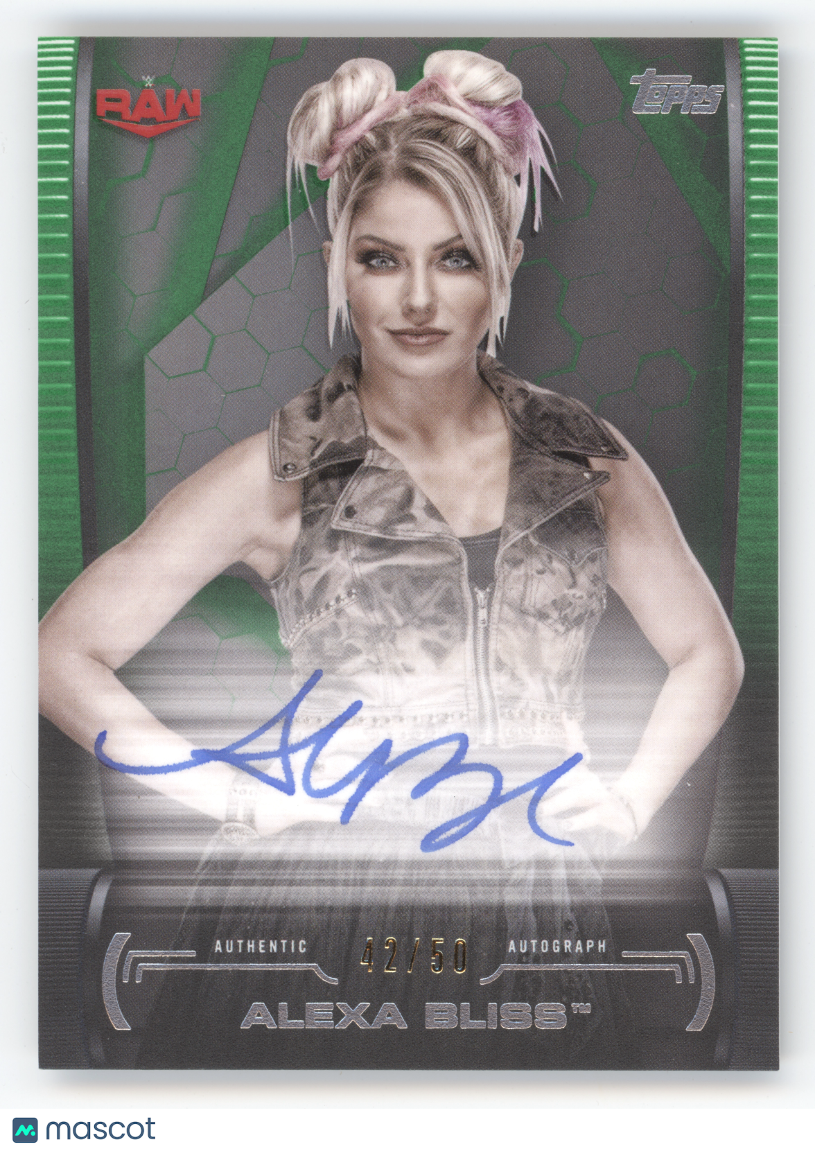 2021 Topps WWE Undisputed Alexa Bliss #A-AB Green Autograph 42/50