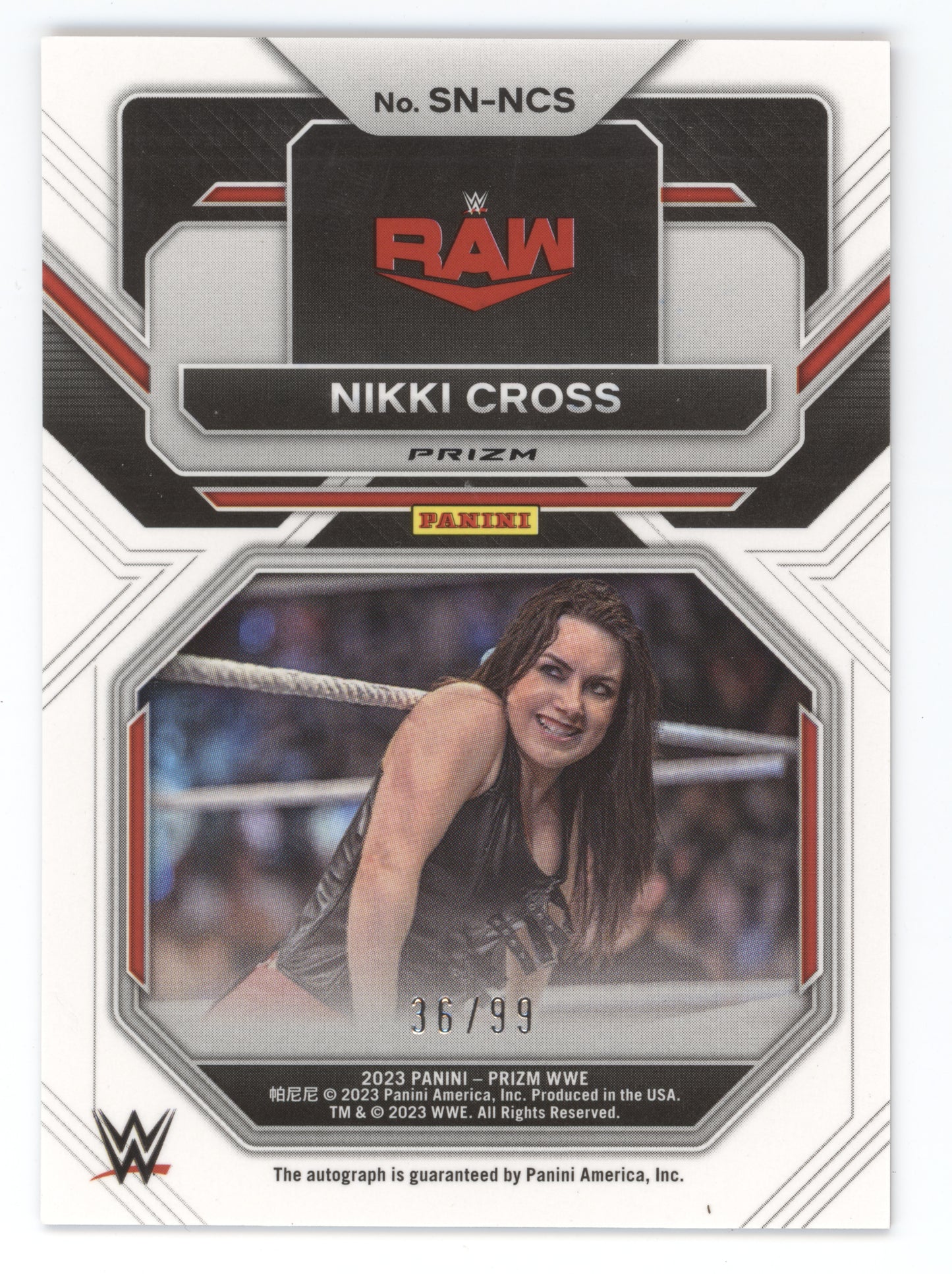 2023 Panini Prizm WWE Sensational Signatures Nikki Cross #SN-NCS Red