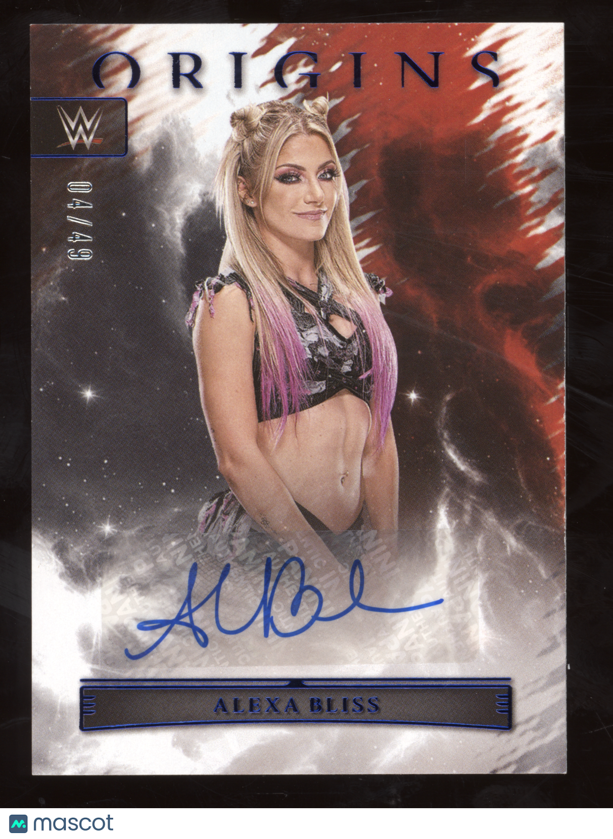 2023 Panini Chronicles Origins WWE Alexa Bliss #OA-ABS Blue Autograph 04/49