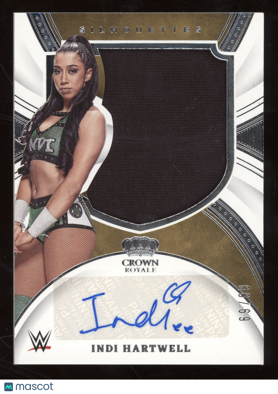 2022 Panini Chronicles WWE Crown Royale Silhouettes Autos Indi Hartwell 69/99