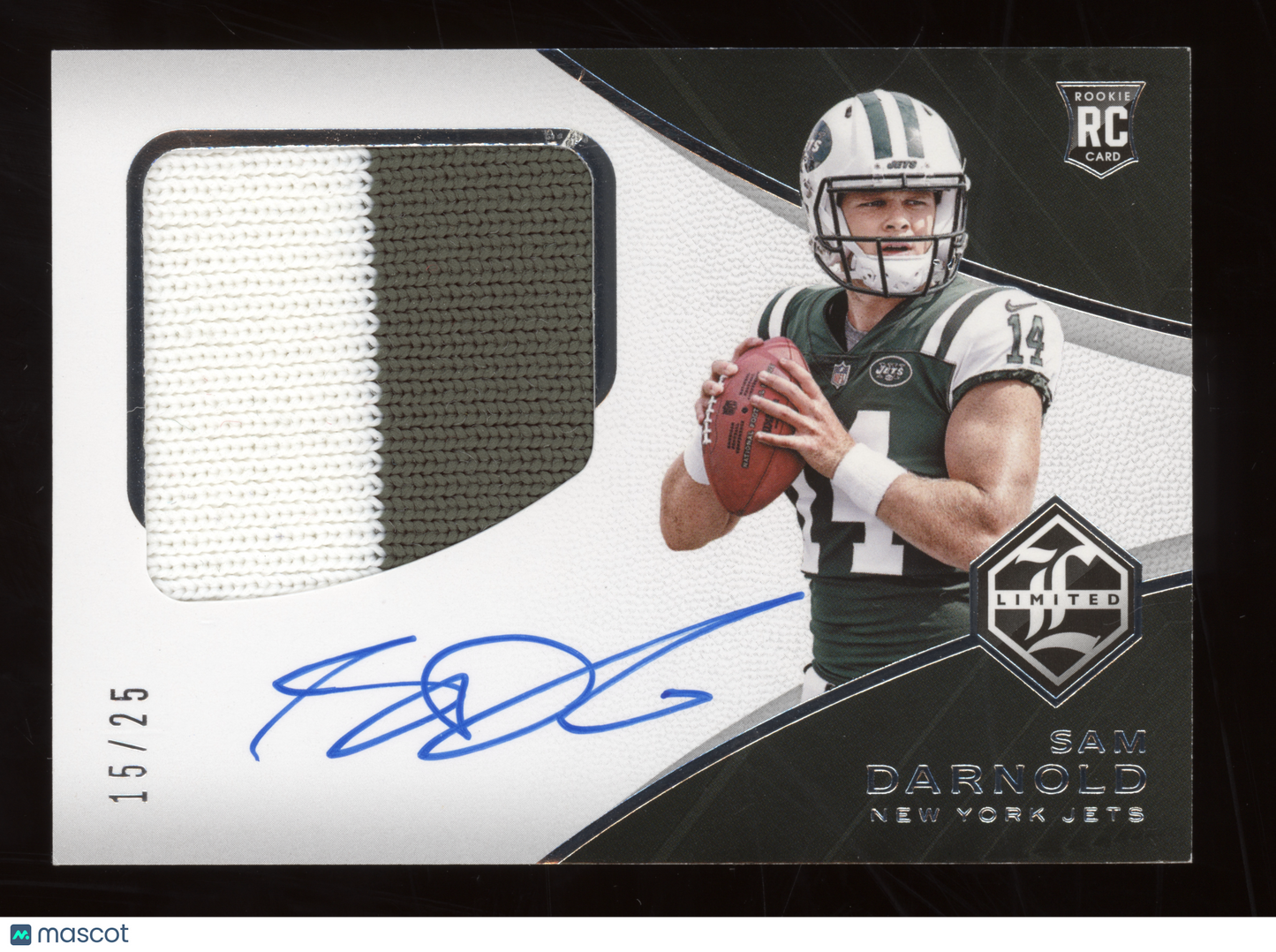 2018 Panini Limited Football Sam Darnold #142 Rookie Patch Auto 15/25 RC *READ*