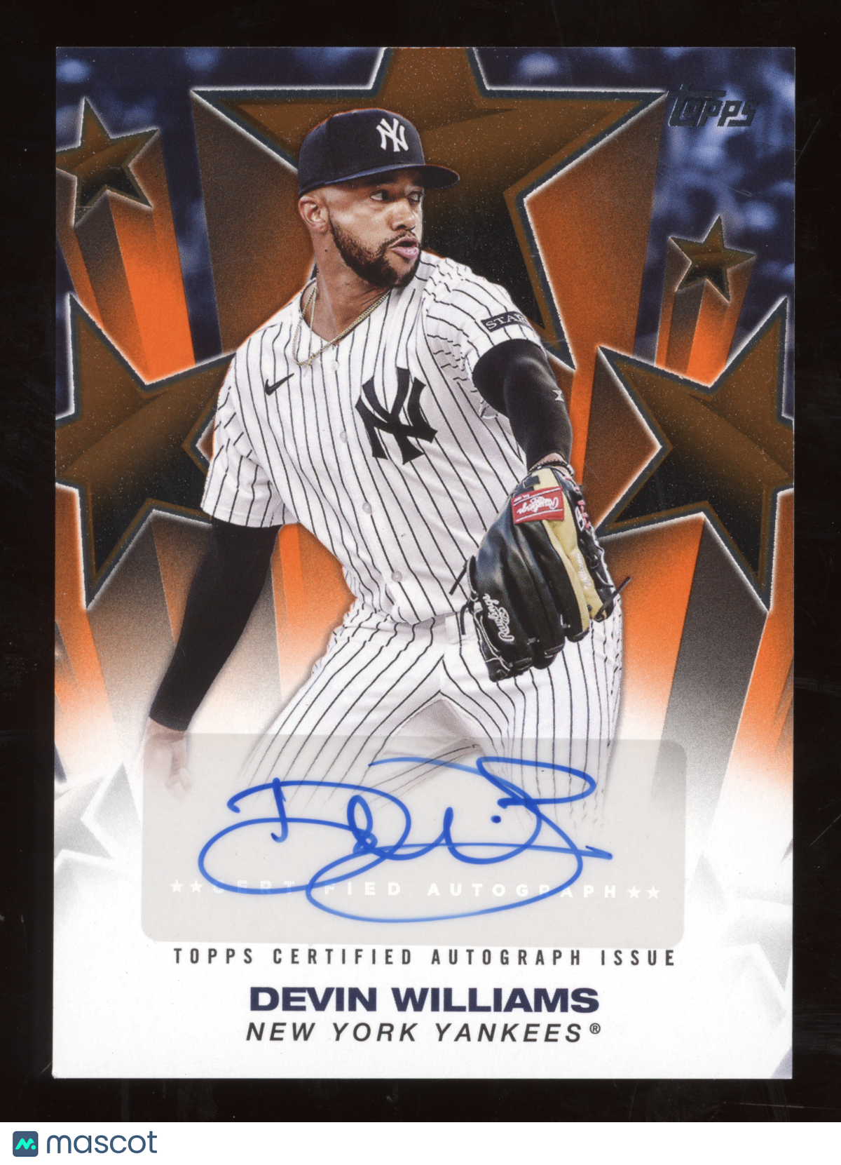 2025 Topps Baseball Stars Autograph Devin Williams #BSAU-DW Orange 04/25