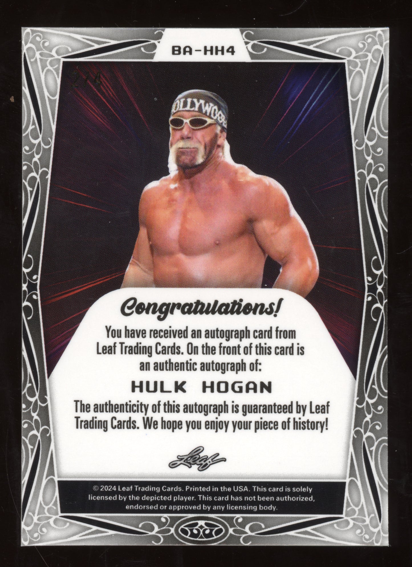 2024 Leaf Metal Hulk Hogan #BA-HH4 Blue Autograph 2/4