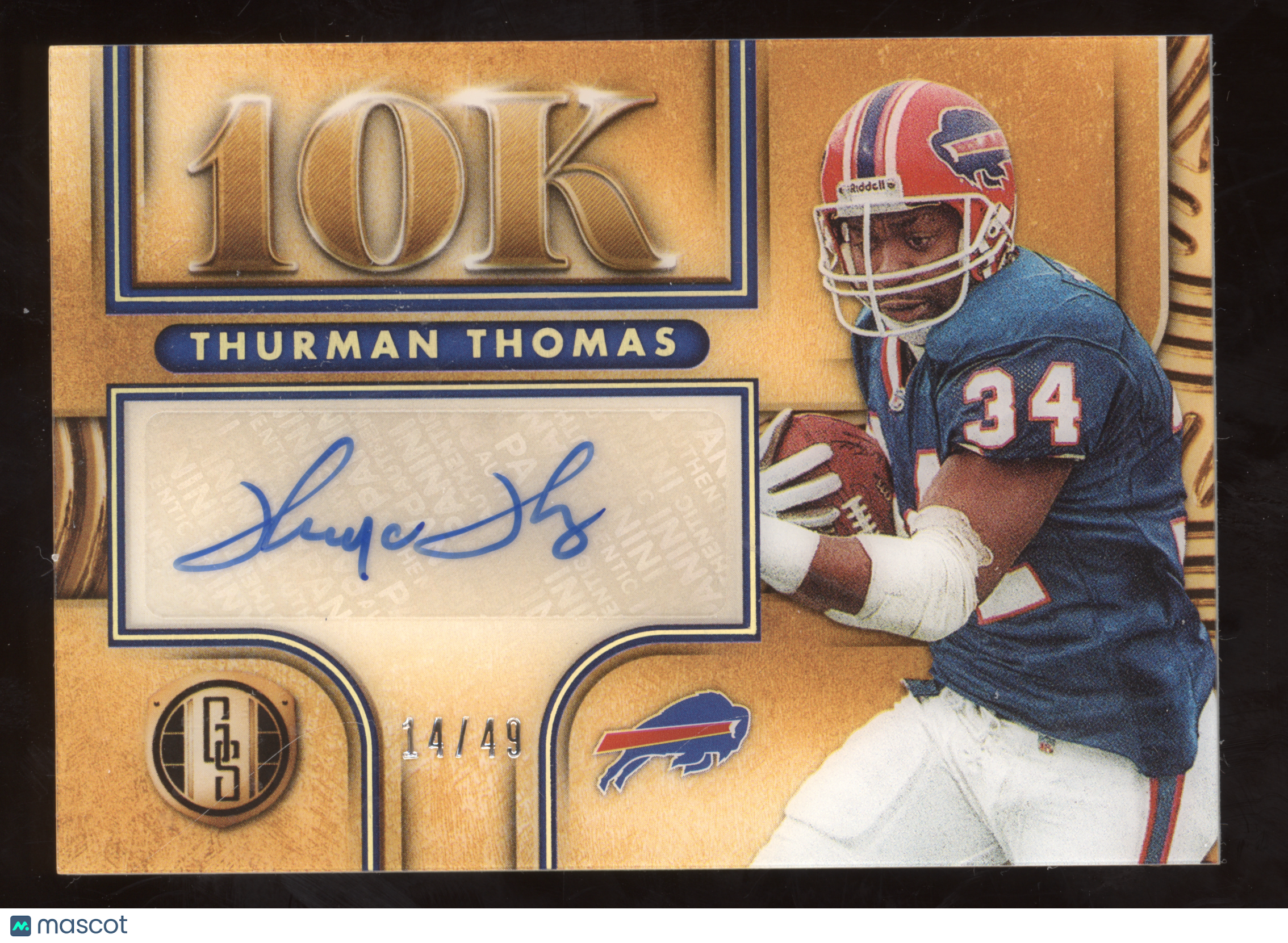 2022 Panini Gold Standard Football Thurman Thomas #10K-TTH 10K Autogra