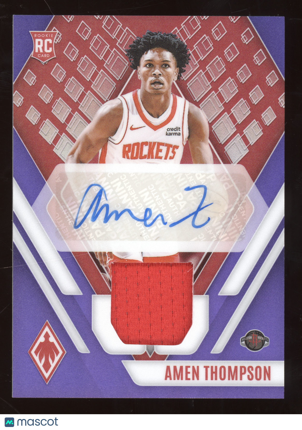 2023 Panini Phoenix Rookie Jersey Autograph Amen Thompson #RJA-AMT Purple 83/99
