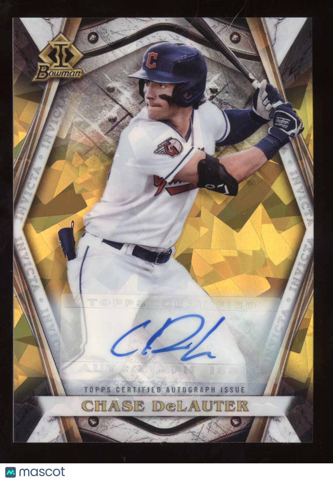2022 Bowman Draft Invicta Chase DeLauter #BI-13 Autograph Gold Atomic 05/50