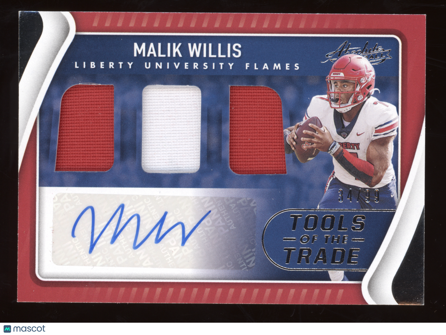 2022 Panini Absolute Tools of the Trade Malik Willis #TTT-MWI Triple Patch Auto