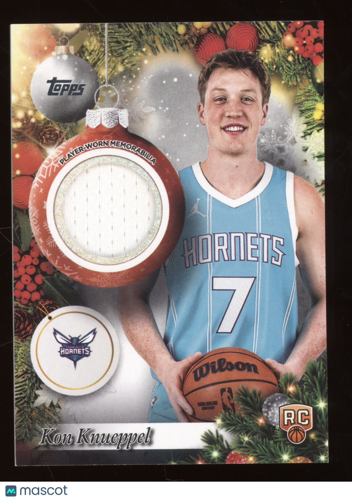 2025 Topps Holiday Mega Basketball Kon Knueppel #PR-KK RC Player Relic Card