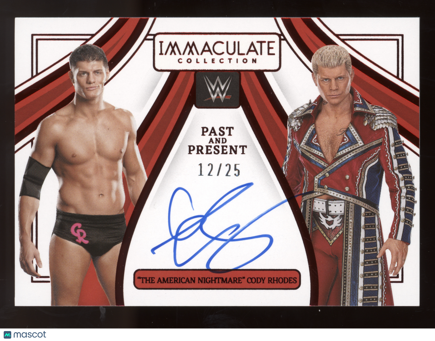 2023 Panini Immaculate WWE Autograph Cody Rhodes #PP-CRD Past and Present 12/25