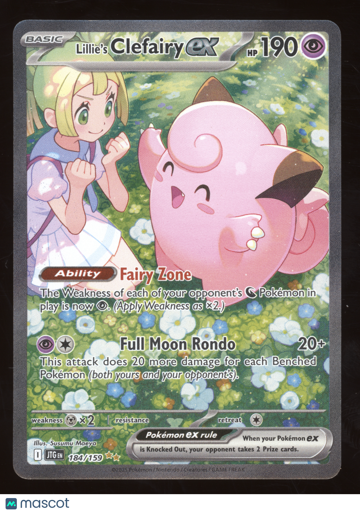 2025 Pokemon S&V Journey Together Lillie's Clefairy ex Secret Rare #184/159