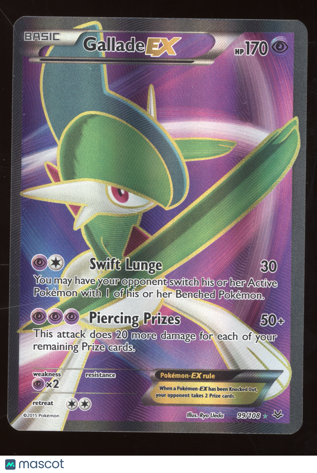 2015 Pokemon XY Roaring Skies Gallade EX Rare Ultra #99/108