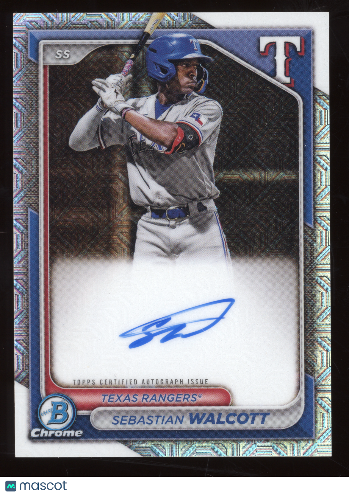 2024 Bowman Chrome Prospect Autographs Sebastian Walcott #BMA-SW Mojo Refractor