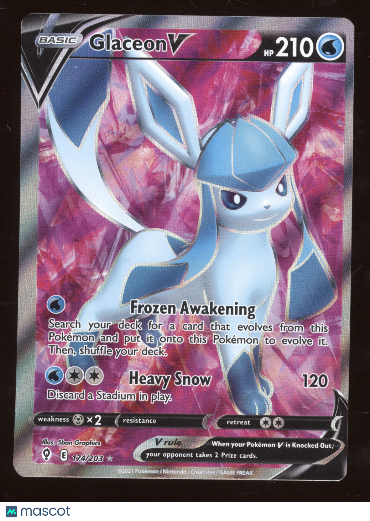 2021 SWSH Evolving Skies Glaceon V Ultra Rare #174/203