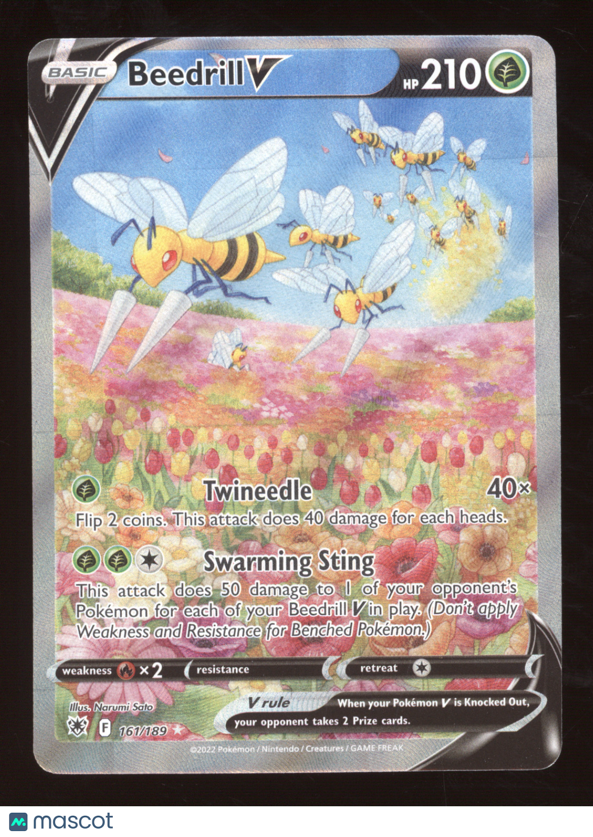 2022 SWSH Astral Radiance Beedrill V Rare Ultra #161/189