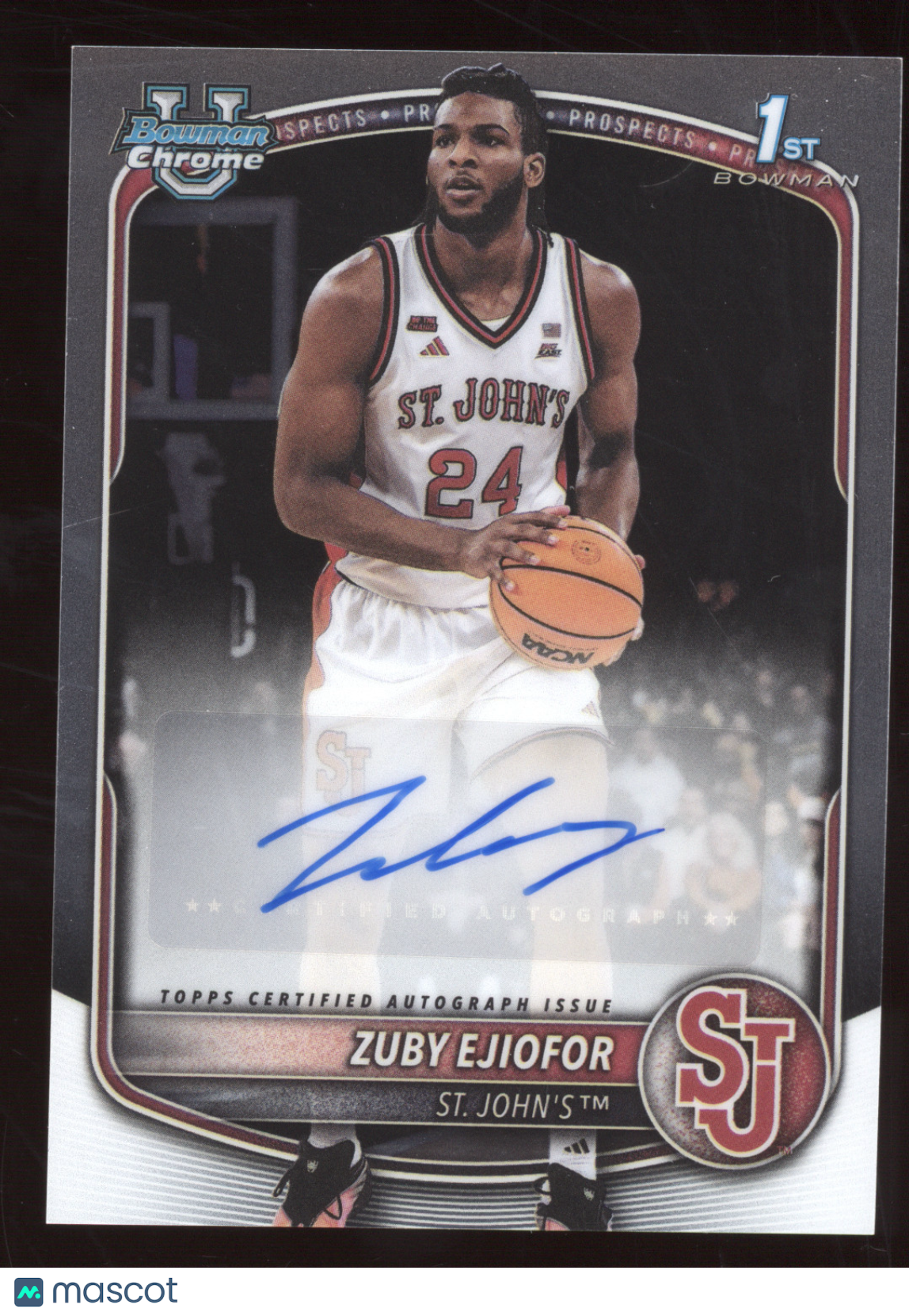 2025 Bowman Chrome U. Prospect Auto Card Zuby Ejiofor #CPA-ZE 1st Bowman