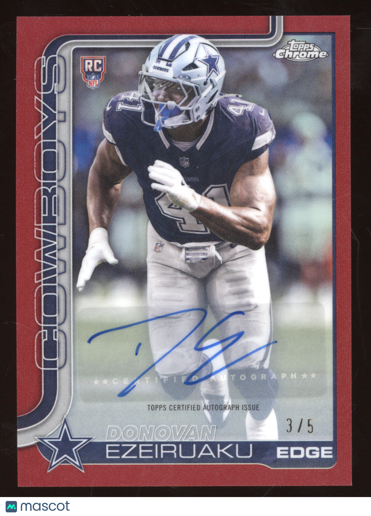 2025 Topps Chrome Rookie Autograph Donovan Ezeiruaku #RRA-DE Red 3/5 RC