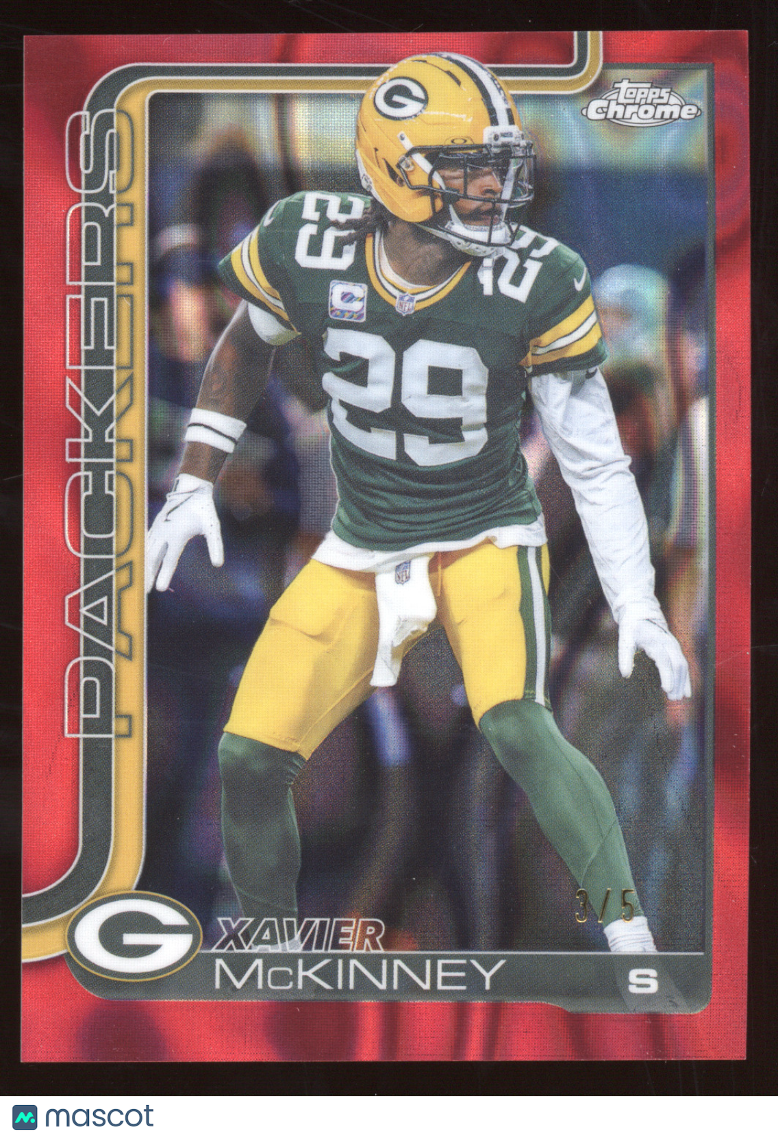 2025 Topps Chrome Xavier McKinney #113 Red Wave Refractor 3/5