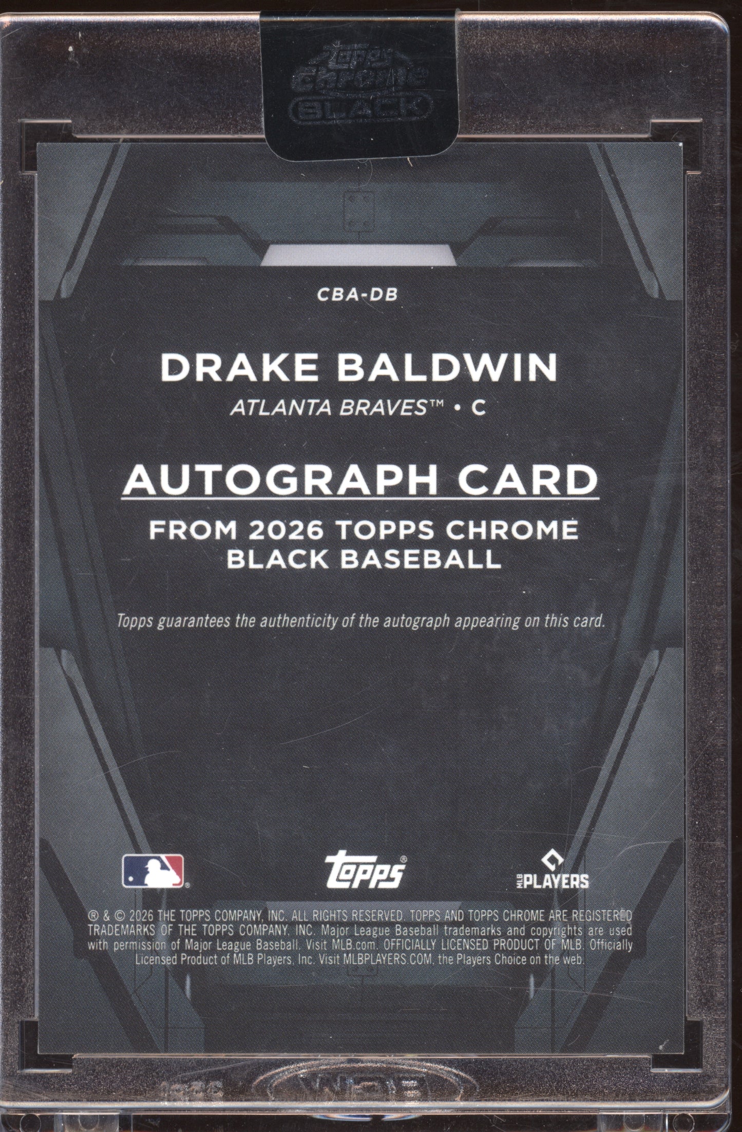 2026 Topps Chrome Black Baseball Drake Baldwin #CBA-DB Blue 095/150