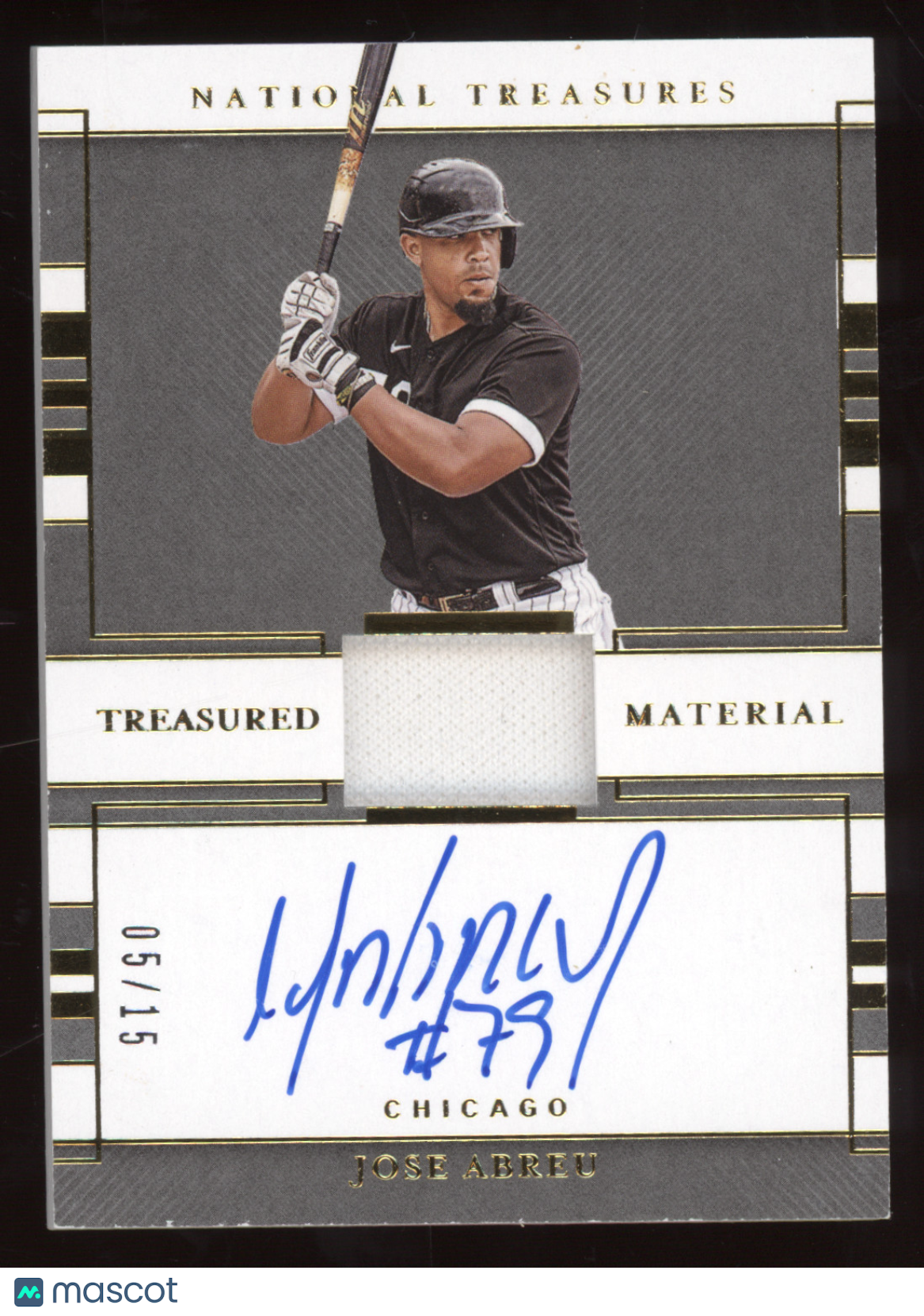 2020 Panini National Treasures Treasured Material Signatures Jose Abreu 05/15