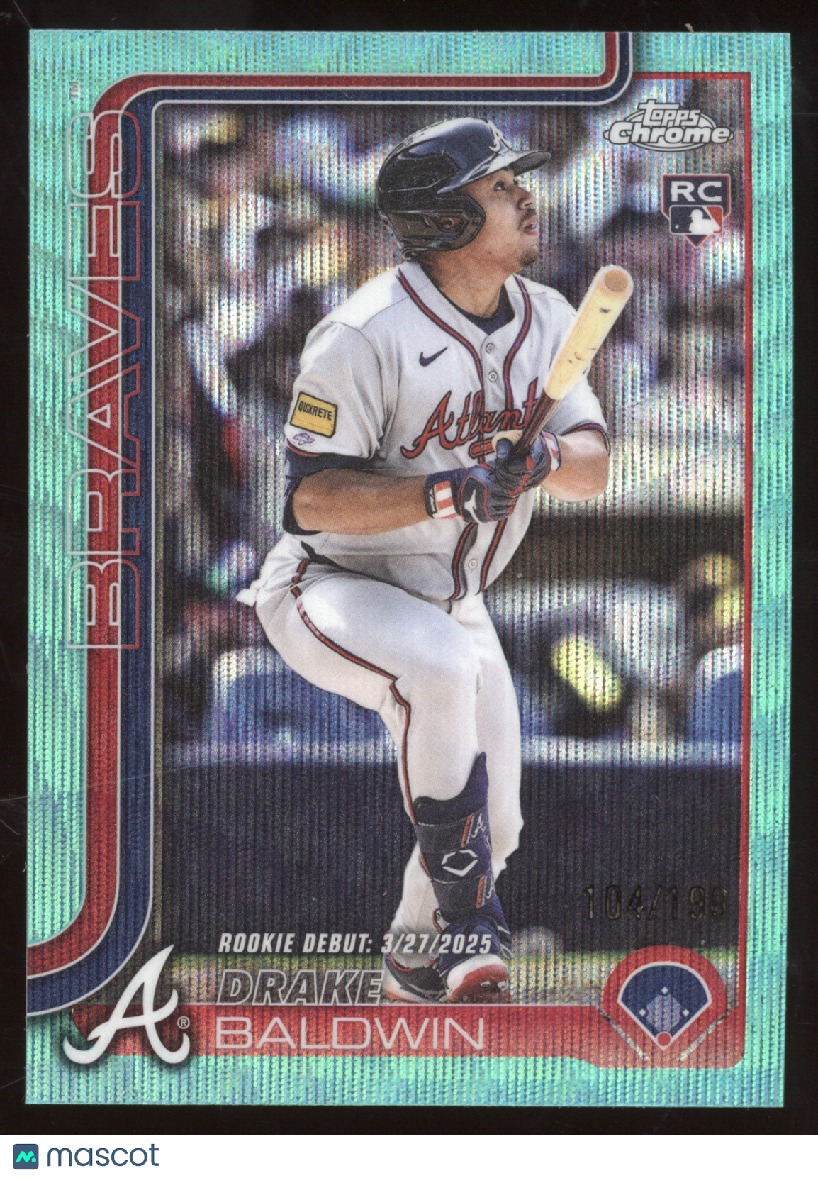 2025 Topps Chrome Update Series Drake Baldwin #USC88 Aqua Wave Refractor RC